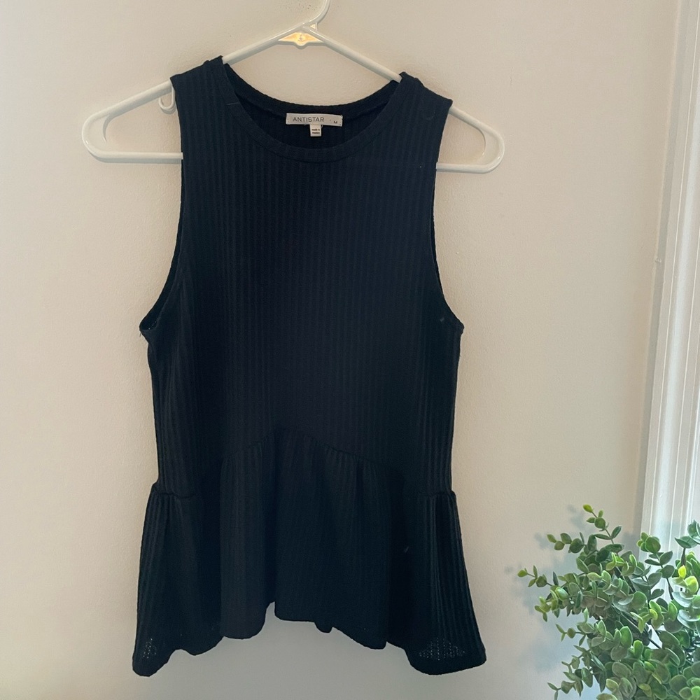 Black tank top blouse
